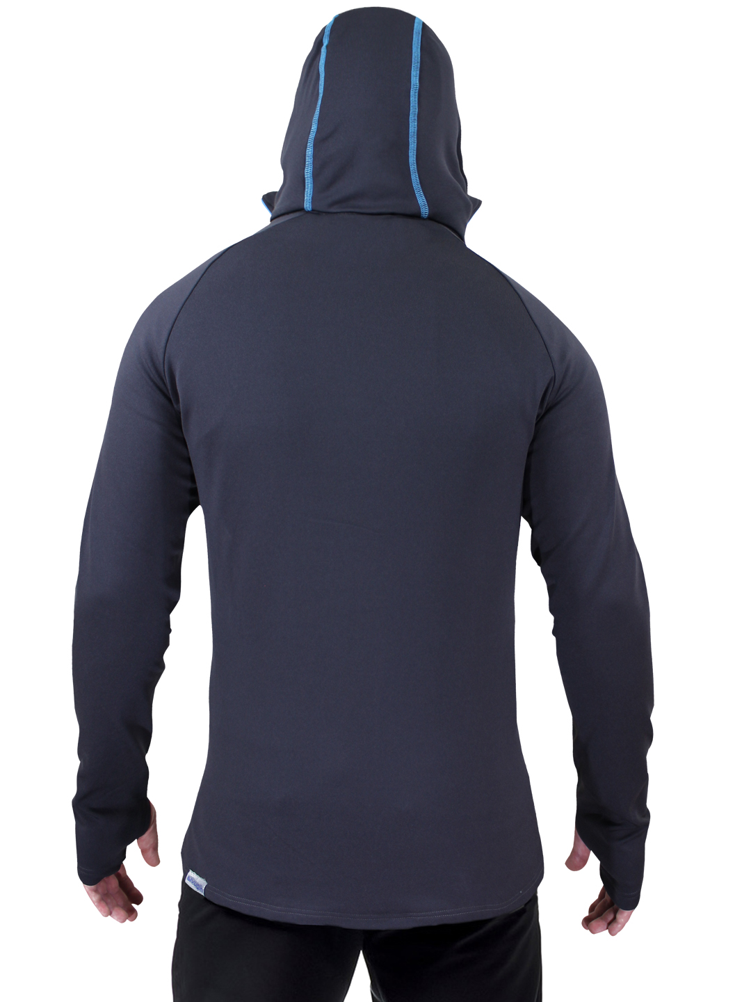 Kapşonlu Outdoor Polar Sweatshirt Gri Arka