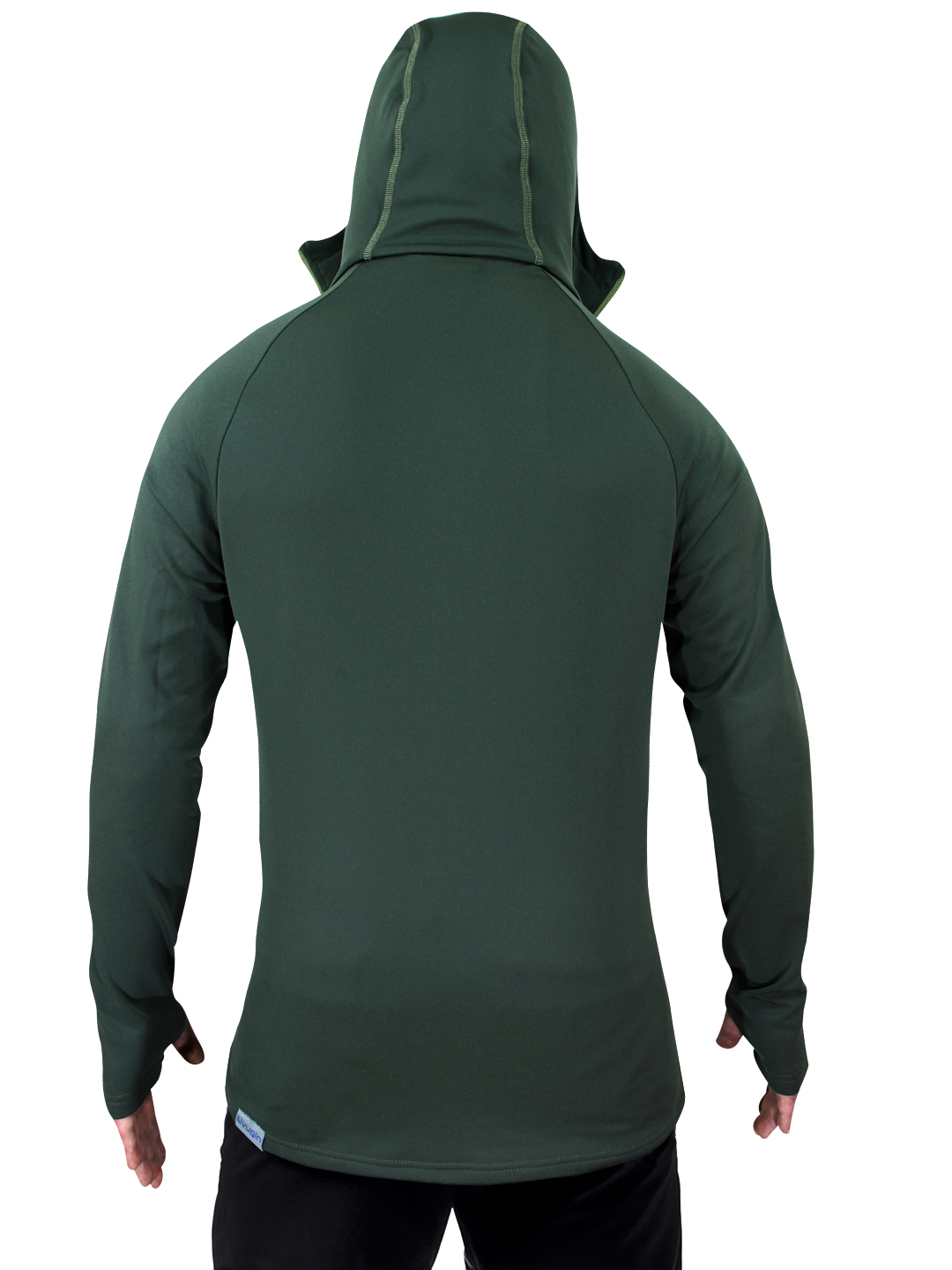 Kapşonlu Outdoor Polar Sweatshirt Haki Arka